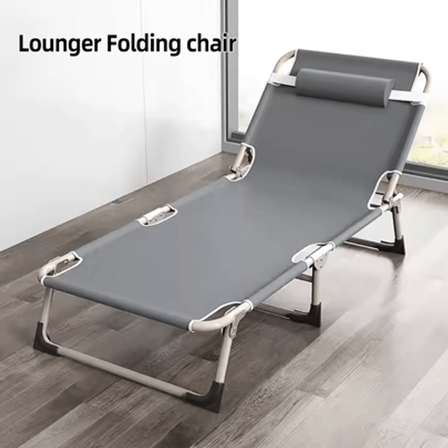 SHEIN Foldable Sun Lounger Recliner Adjustable Back Rest Garden Indoor Folding Chair