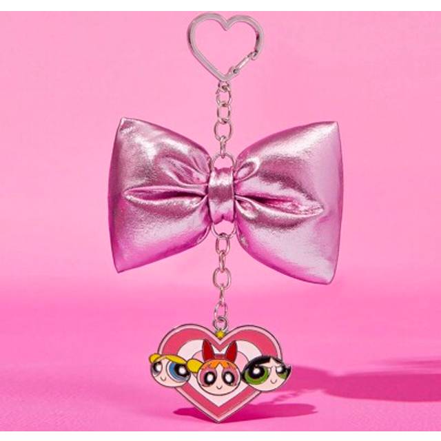 SHEIN Large Holographic 3D Bow Heart Cartoon Pattern Keychain Bag Charm, Valentines