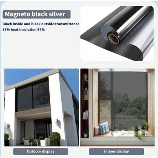 SHEIN One Way Mirror Effect Window Film Reflective Block Ultraviolet Rays Home Privacy Tint Foil Glass Sticker 200X50cm