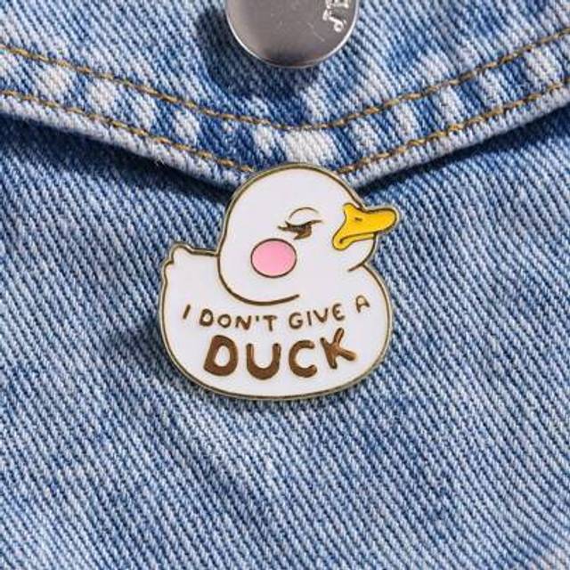 SHEIN I DON&#39;T GIVE A DUCK Enamel Brooch Custom Decorative Brooches Ornaments Lapel Bag Badges Jewelry Gifts 2025 New Style Pin For Clothes Bag Charm