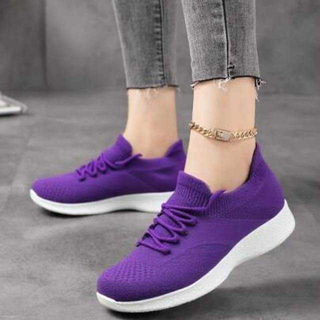 SHEIN Women&#39;s Slip-On Knitted Sneakers, Lightweight Breathable Slouchy Shoes For Sports And Casual Wear
