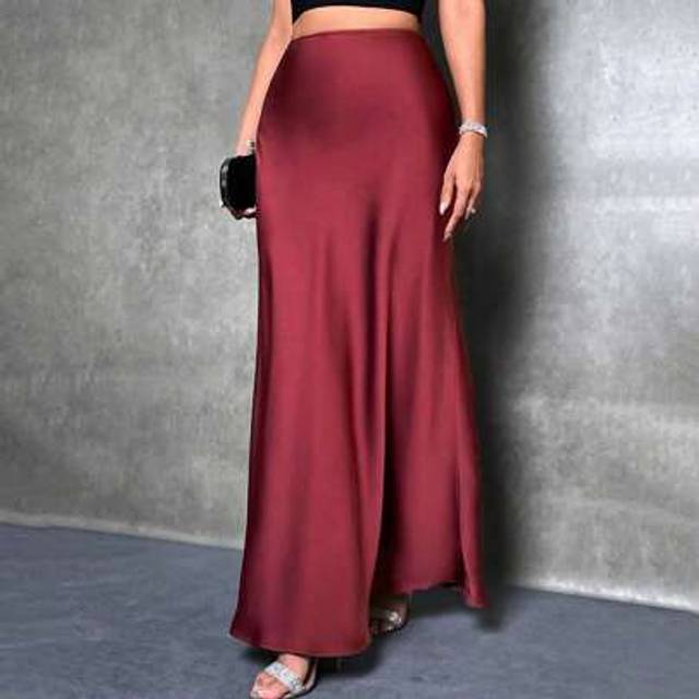 SHEIN Women&#39;s Satin A-Line Skirt, Women&#39;s Long Dresses, Women&#39;s Maxi Dresses