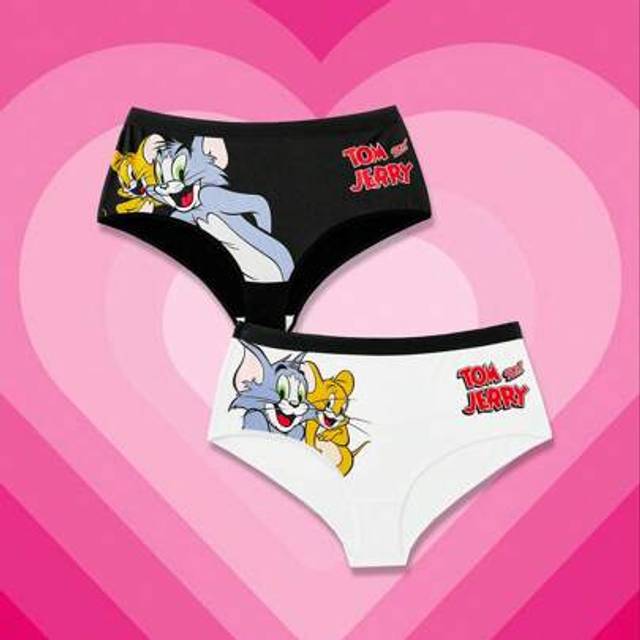 SHEIN 2pcs Women Black & White Cute Cartoon & Letter Graphic Elastic Waist Bacis Briefs,Soft & Comfortable