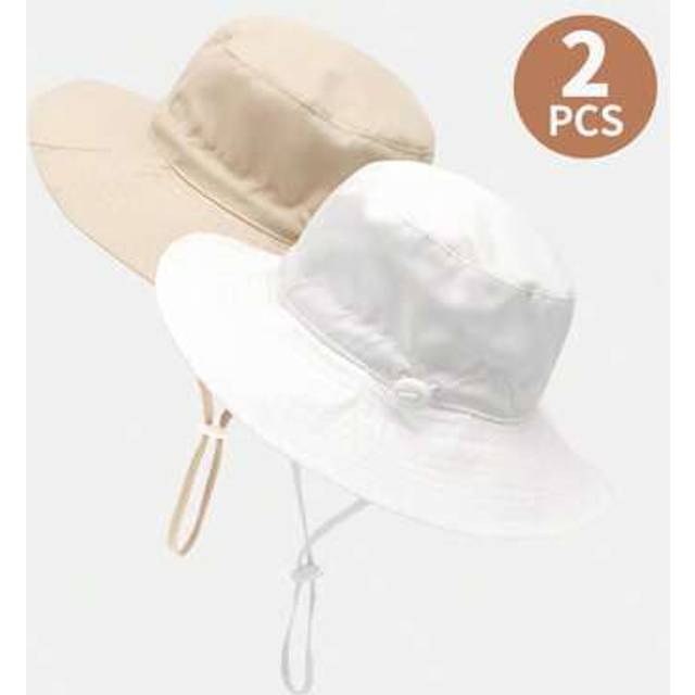 SHEIN 2pcs Children Solid & Printed Adjustable Sun-Protective Breathable Casual Bucket Hat, Suitable For Outdoor Activities & Daily Use
