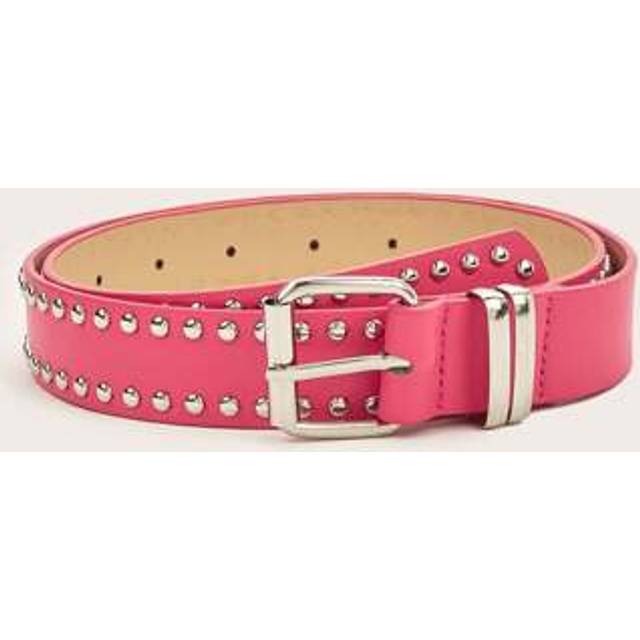 SHEIN 1pc Women&#39;s Punk Metal Western Style PU Leather Belt