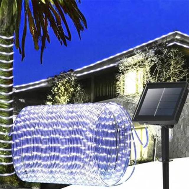 SHEIN Outdoor Solar Tube Rope Led Light Garden Christmas Decoration Fairy String Light 7M 50Led Outdoor Wedding Party Led Lamp Multicolor