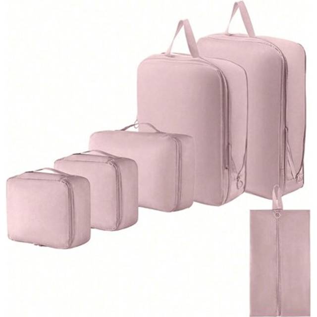 SHEIN Set Of 6, Compressible Luggage Organizer, Travel Organizer, Clothing Sorter For Business Travel Travel Essentials For Travel Backpack Travel Bag Lugga