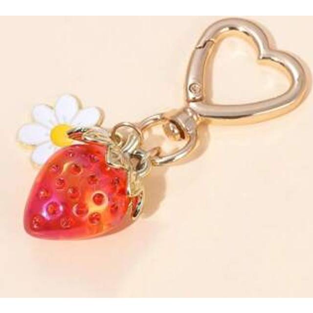 SHEIN 1pc Unisex Funny Faux Transparent Strawberry Keychain Simple & Sweet Key Ring Bag Charm Keychain Accessories Key Chains For Women Small Gifts Gifts Fo