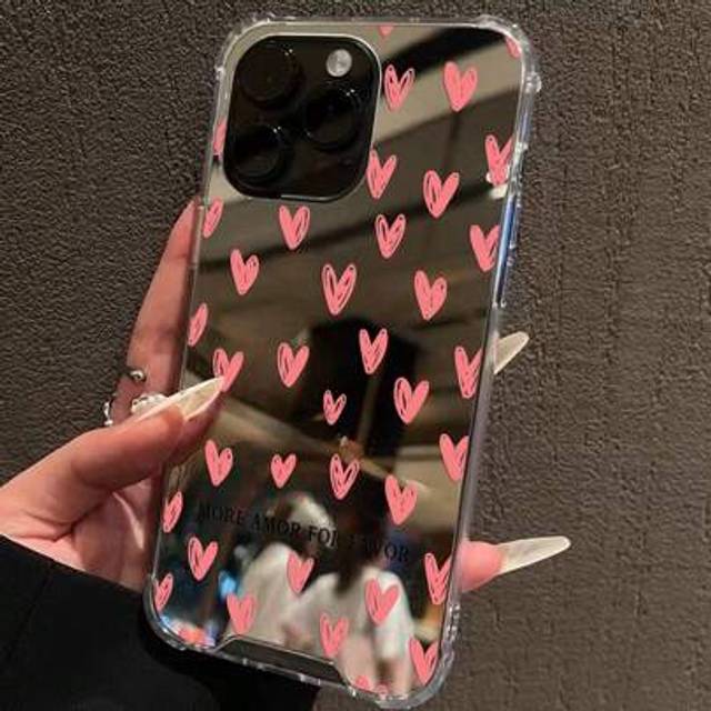 SHEIN Different Heart Print Clear Case Compatible With IPhone 16/11/12/13/14/15/15pro/15 Plus/15 Promax/7plus/8plus/X/Xs Max/Xr/11pro/12pro/13pro/14pro/12mi