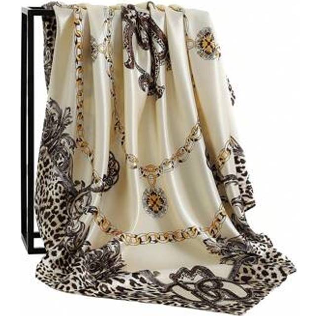SHEIN 90*90cm Outdoor Sun Protection Shawl For Women, Fashionable Thin Silk Scarf Four Season Windproof Sand Shawl, Sailboat Flag Anchors Pattern Patchwork