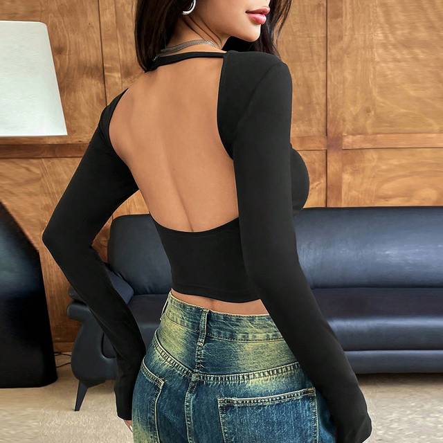 SHEIN 1pc Women&#39;s Black Knitted Slim Fit T-Shirt, Casual & Fashionable For Everyday