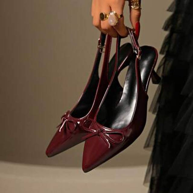 SHEIN Elegant Bowknot Pointed Toe Stiletto High Heel Sandals For Women, Fashion Sexy Party Dress Shoes, Suitable For Commuting, Nightclub, Wedding, Outdoor,