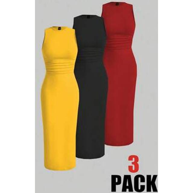 Calvaya Rafferiza Rafferiza Summer Casual Elegant Sexy Concert Outfit Business Casual Dating Travel Vacation Ruched Waist & Bodycon Slim Fit Sleeveless Dress