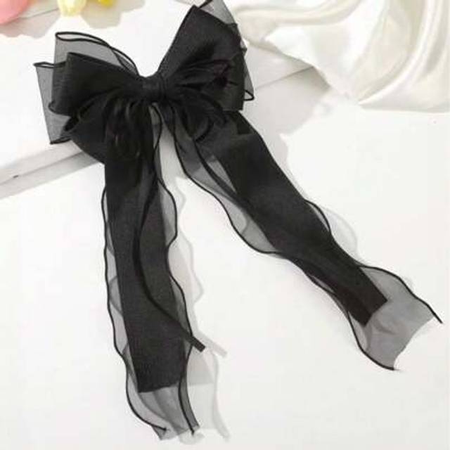 SHEIN 1pc Boho Chic Oversized Mesh Bow Decor Hair Claw Clip, Suitable For Daily Wear Claw Clips Hair Claws Hair Barrettes