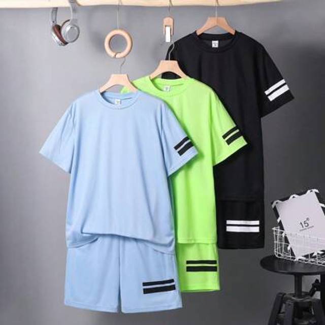 SHEIN 6pcs/Set Teen Boys Casual Short Sleeve T-Shirt And Shorts Set, Sport Outfit, Street/Punk/Rock/School Style, For Everyday, Party, Music Festival, Suita