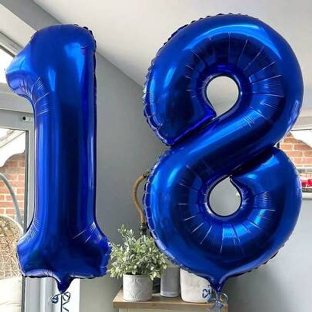 SHEIN 1pc - 40 Inch Navy Blue Number Balloon, Giant Large Dark Blue Helium Foil Balloon, Blue Birthday Balloon, Men&#39;s Birthday Decoration, Graduation Decora