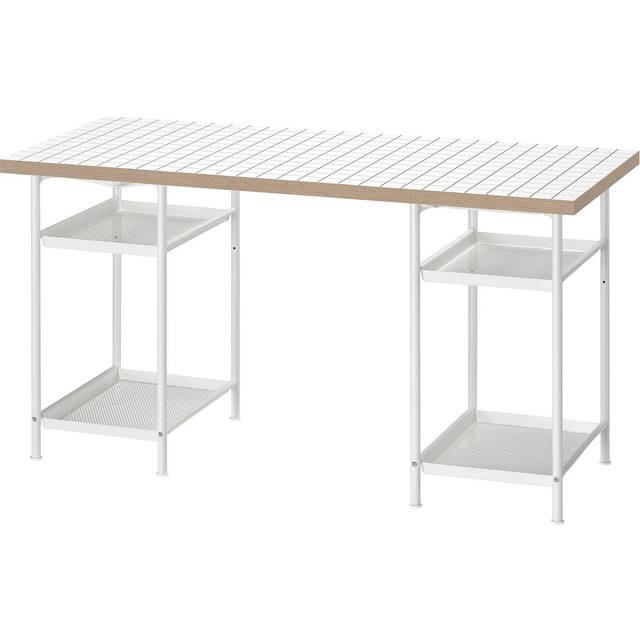 LAGKAPTEN / SPÄND skrivbord, vit/antracit, 140x60 cm