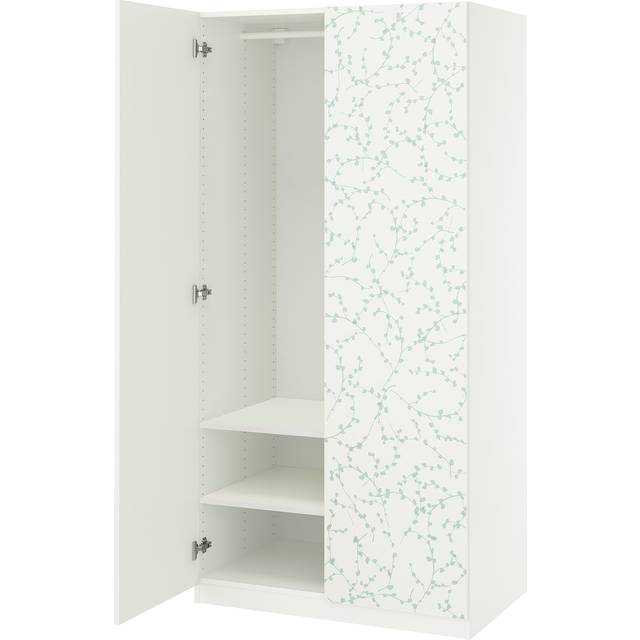 PAX / LINNABERG garderobskombination, vit/mönstrad, 100x60x201 cm