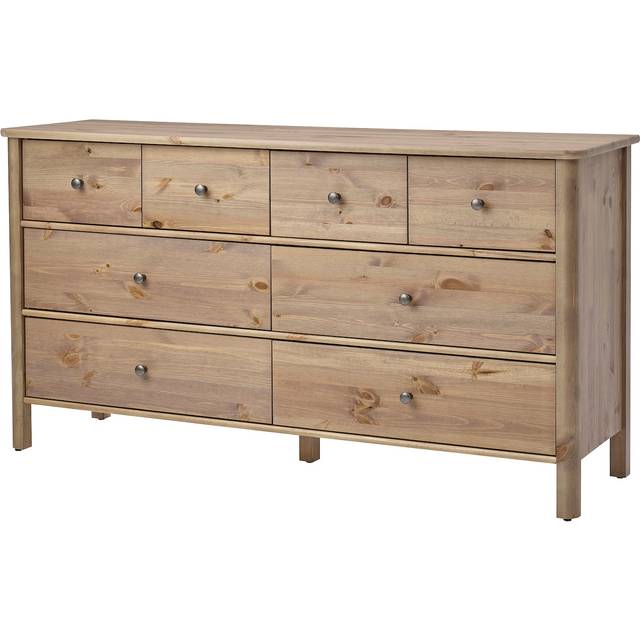 STOREMOLLA byrå med 8 lådor, gråbrun laserad, 171x50x91 cm