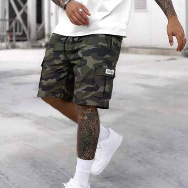 SHEIN Men&#39;s Cargo Shorts, Summer Thin Casual Loose Fit Five Pockets Workwear Pants Street Style