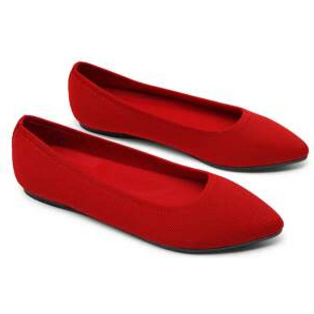 SHEIN Women&#39;s Knit Dress Pointed Toe Flats Ballet Comfort Soft Slip On Casual Flat Shoes For Work Office Business