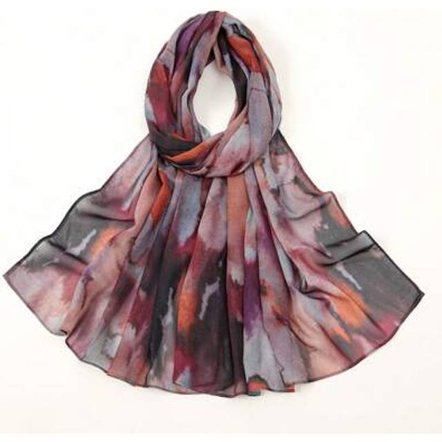SHEIN 1pc Women&#39;s Bohemian Watercolor Floral Print VELA Alternative Hijab, Autumn/Winter Street Style Couple&#39;s Scarf, Suitable For Daily Wear