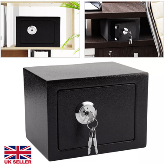 SHEIN 4.6L SOLID STEEL SAFE HEAVY DUTY FIREPROOF HOME OFFICE MONEY CASH VALUABLES BOX,Money Box,Safe Box,Secret Storage