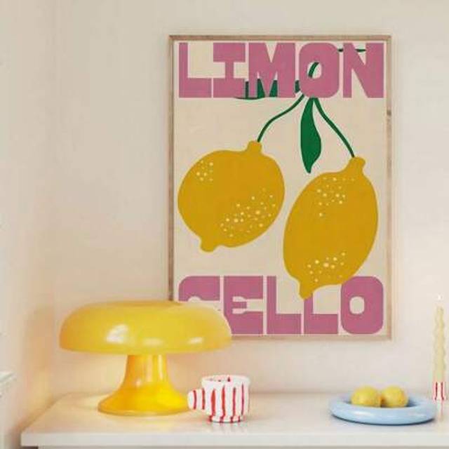 SHEIN 1PC Lemon Art Print: Modern Minimalist Poster For Bedroom Or Living Room Decor - Unframed
