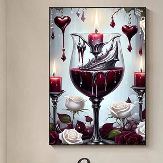 SHEIN DIY Diamond Painting Kit: Full Drill Acrylic Mosaic Art, Suitable For Home Living Room Bedroom Wall Decor, Gift
