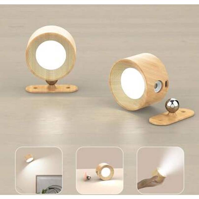SHEIN LED Sconces, Wall Mounted Lamps With Rechargeable Battery Operated USB Port 3/1 Color Temperatures & 2/3 Brightness Levels 360Â°Rotate Magnetic Ball,