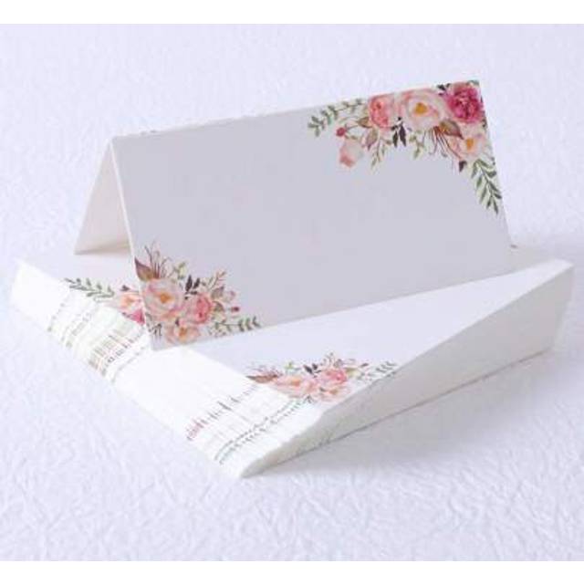 SHEIN 50pcs Wedding Table Name Cards, Wedding Supplies, Wedding Reception Seating Cards, Floral Print Decorative Dining Table Cards, Party Decor, Party Supp