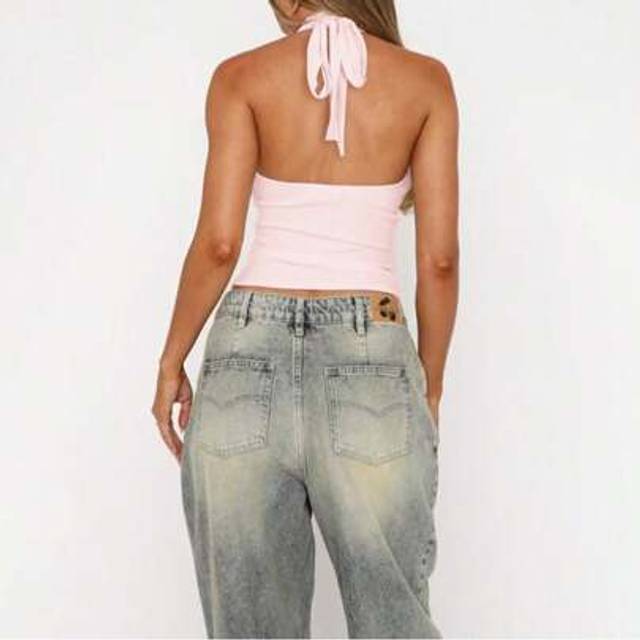 SHEIN Lace Patchwork Halter Women Top, Fashionable For Summer