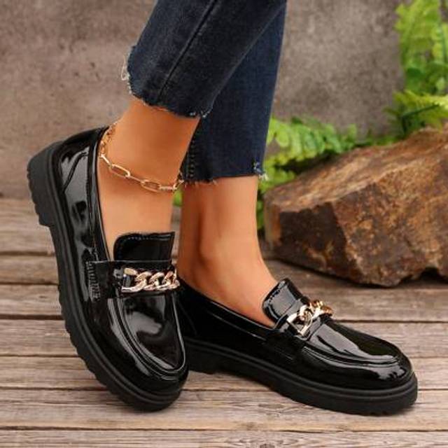 SHEIN Women&#39;s Casual Thick Sole Comfortable Slip-On Loafer Shoes, Versatile For Daily Wear
