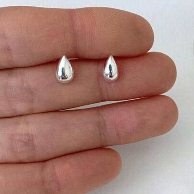 SHEIN 1Pair 925 Sterling Silver INS Waterdroplet Studs Earring 18K Gold Plated Fashion Fine Jewelry For Women Daily Wear Wedding Engagement Valentine&#39;s Day