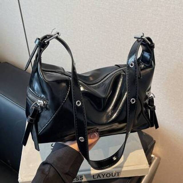 SHEIN 2025 Women&#39;s Shoulder Bag, New Design Minimalist Casual Handbag, Adjustable Strap PU Leather Underarm Bag, Spacious Spring/Summer Clutch