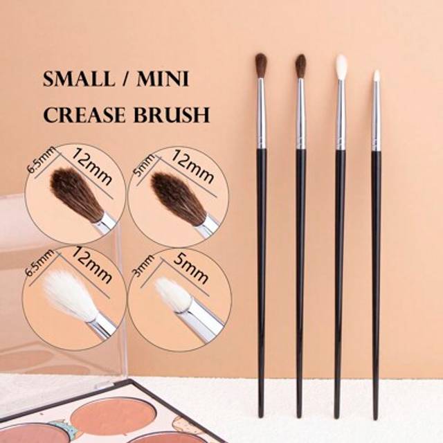 SHEIN 4pcs Eyeshadow Crease Makeup Brush Set, Cone Shaped Crease Brush And Smudging Brush For Smokey Eye, Small Size