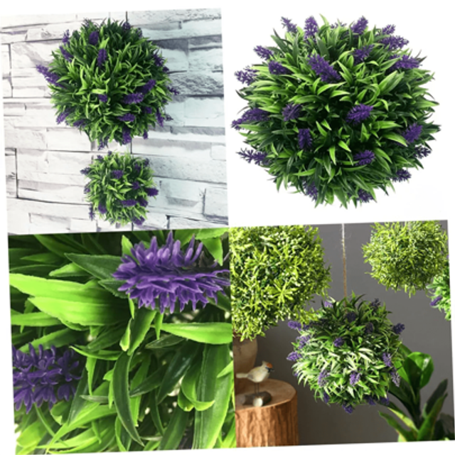 SHEIN 30 CM Topiary Ball Artificial Lavender Flower Hanging Basket Home Fake Plant