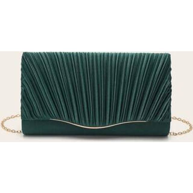 SHEIN Pink Satin Pleated Clutch Bag, Simple And Practical Multi-Functional