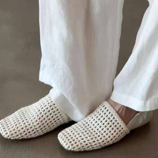 SHEIN Vintage Hollow Out Straw Slide Sandals For Women, Open Toe Flatform Slip On Slippers, Summer 2025 New Design