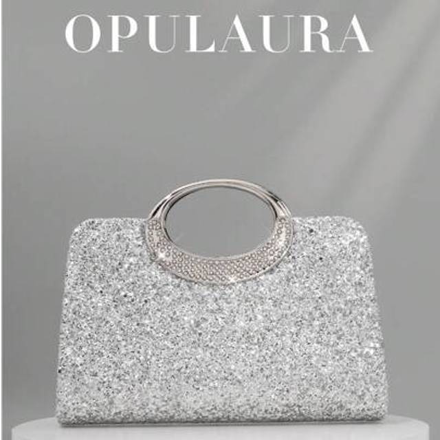 SHEIN OpulAura Women&#39;s Fashion Sparkling Crystal Rhinestone Evening Clutch Purse, Luxury Glitter Cocktail Party Handbag, Suitable For Formal Gown, Party, Bi