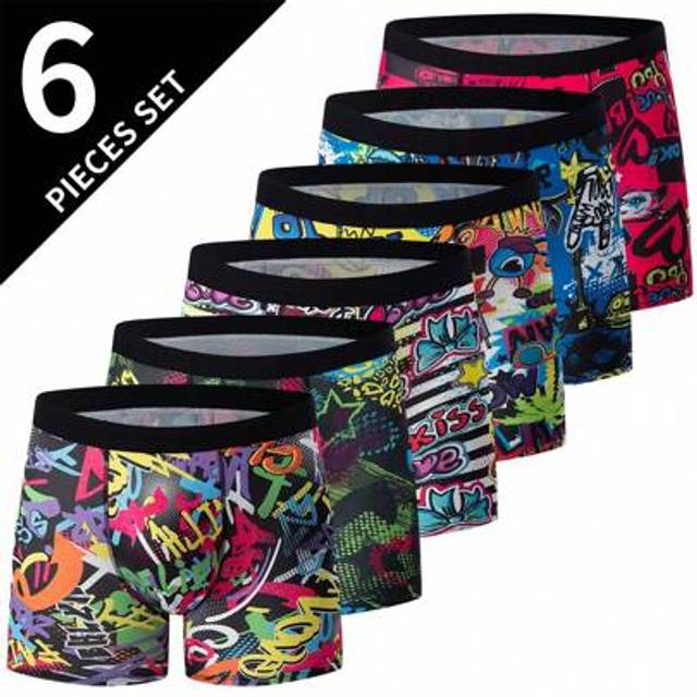 SHEIN 6 Pairs Teen Boys/Young Boy Mid Rise Boxer Briefs