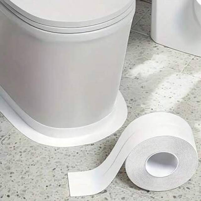 SHEIN 1 Roll White Waterproof Caulk Tape, Sealing Tape, Bathroom And Kitchen Sealant Home Bathroom Decor Summer Back To School