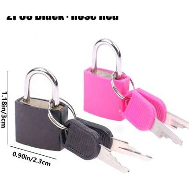 SHEIN 2Set Luggage Lock Padlock Color Plastic Shell Lock Zinc Alloy Small Lock, Padlock Small Padlock With Key For Luggage Lock, Backpack, Gym Locker Lock,