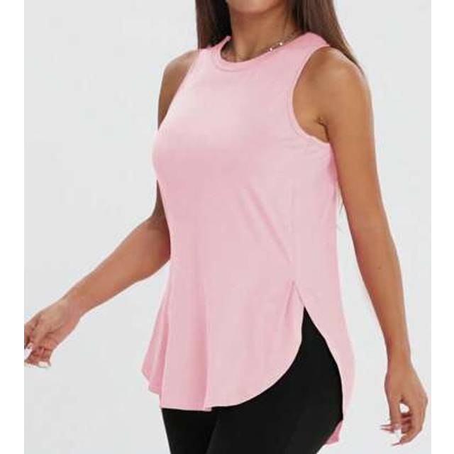 SHEIN 1pc Women Casual Loose Side Slit Sleeveless Pullover Workout Top, Comfortable Fitness Exercise Shirt For Spring/Summer