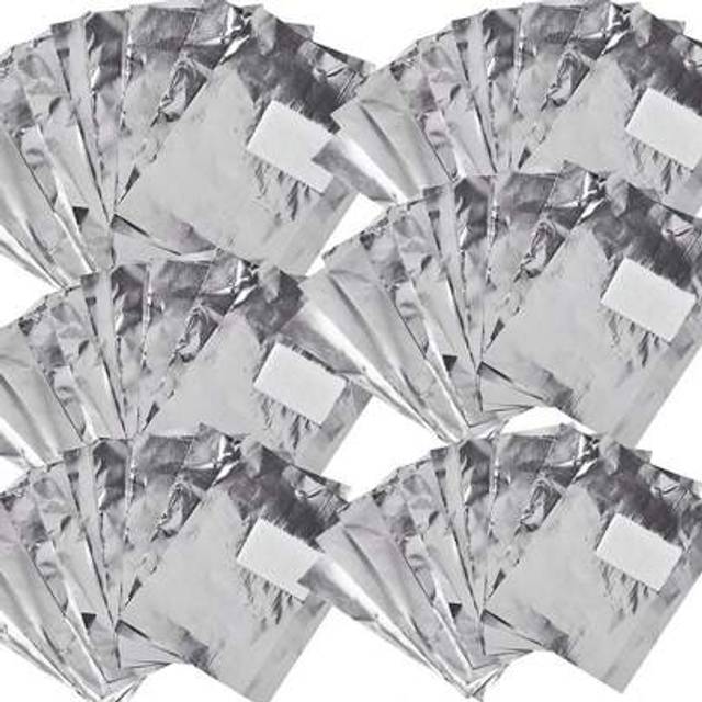 SHEIN 100pcs Aluminum Foil Nail Polish Remover Pads, Absorbent Fabric Blocks, 2&#34;X3&#34; Size, Suitable For Home Manicure And Salon Use, Can Remove Gel Polish, N