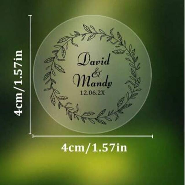 SHEIN 54/108/270/540pcs Personalized Clear Label With Gold Leaf Details, Suitable For Weddings And Special Events, Customized Clear Adhesive Round Sticker,