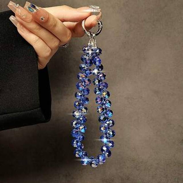 SHEIN Luxury Crystal Beaded Keychain, With Keyring, Suitable For Hanging On Phones, Bags And More Gifts For Mother, Family, Friends, Birthday, Holiday Phone