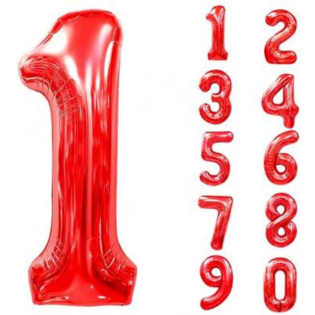 SHEIN 40 Inch Large Numbers Balloon, Foil Mylar Big Number Balloon For Birthday Party Supplies Decorations, Christmas