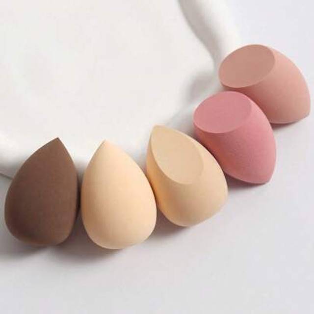 SHEIN 5pcs Makeup Sponges, Powder Blend Cosmetic Blender Sponge, Latex-Free For Liquid, Cream & Powder Foundation, Multi-Color, Suitable For All Skin Types