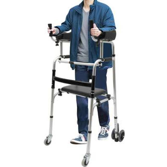 SHEIN Upright Mobility Walker Upwalker Lightweight Rollator 4 Wheel Walking Aid Tool Lightweight Upright Mobility Walker Upwalker Rollator Walker W/ Four-Wh